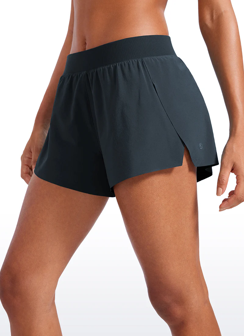 Feathery-Fit Soft Low Waisted V Split Mesh Lined Shorts 2.5'' - Image 9