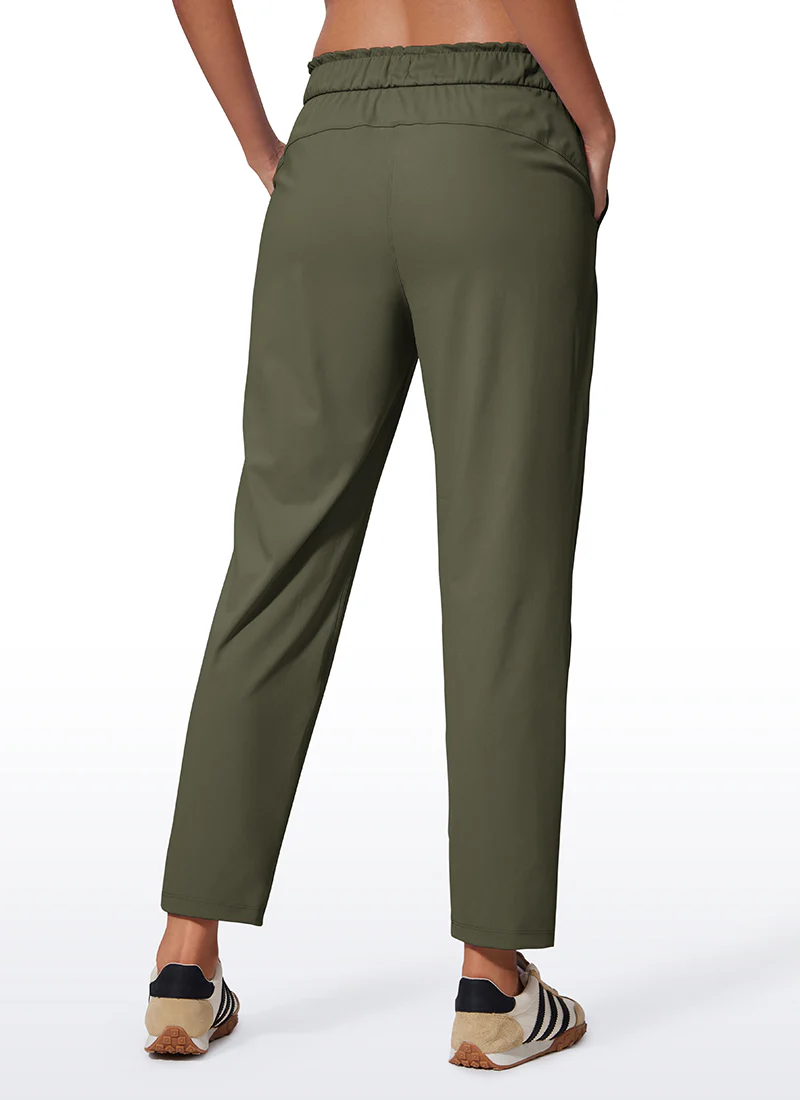 Stretch Drawstring High Waist 7/8 Pants with Pockets 27'' - Image 10