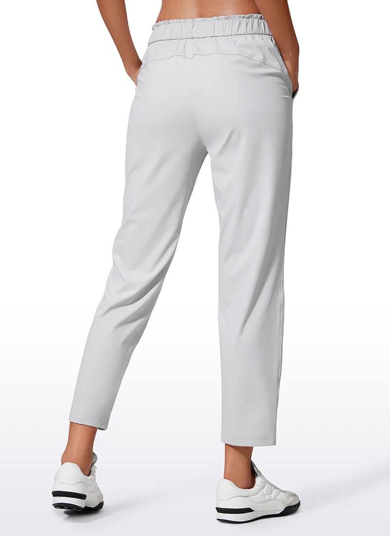 Stretch Drawstring High Waist 7/8 Pants with Pockets 27'' - Image 14