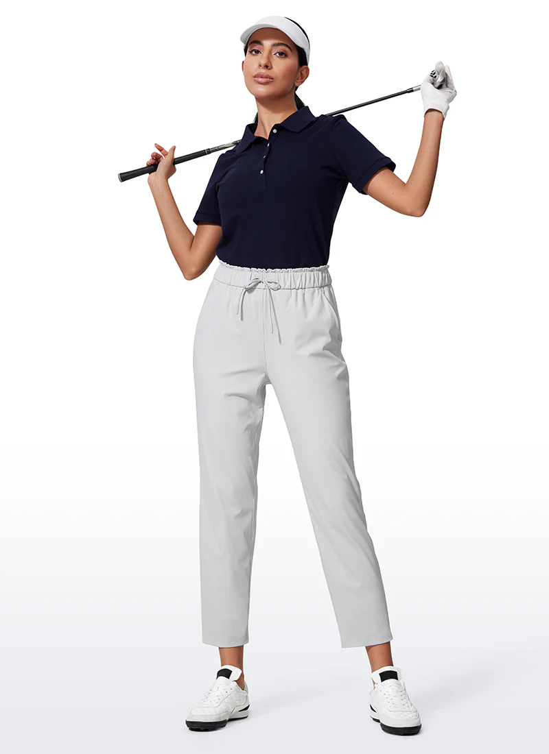 Stretch Drawstring High Waist 7/8 Pants with Pockets 27'' - Image 15