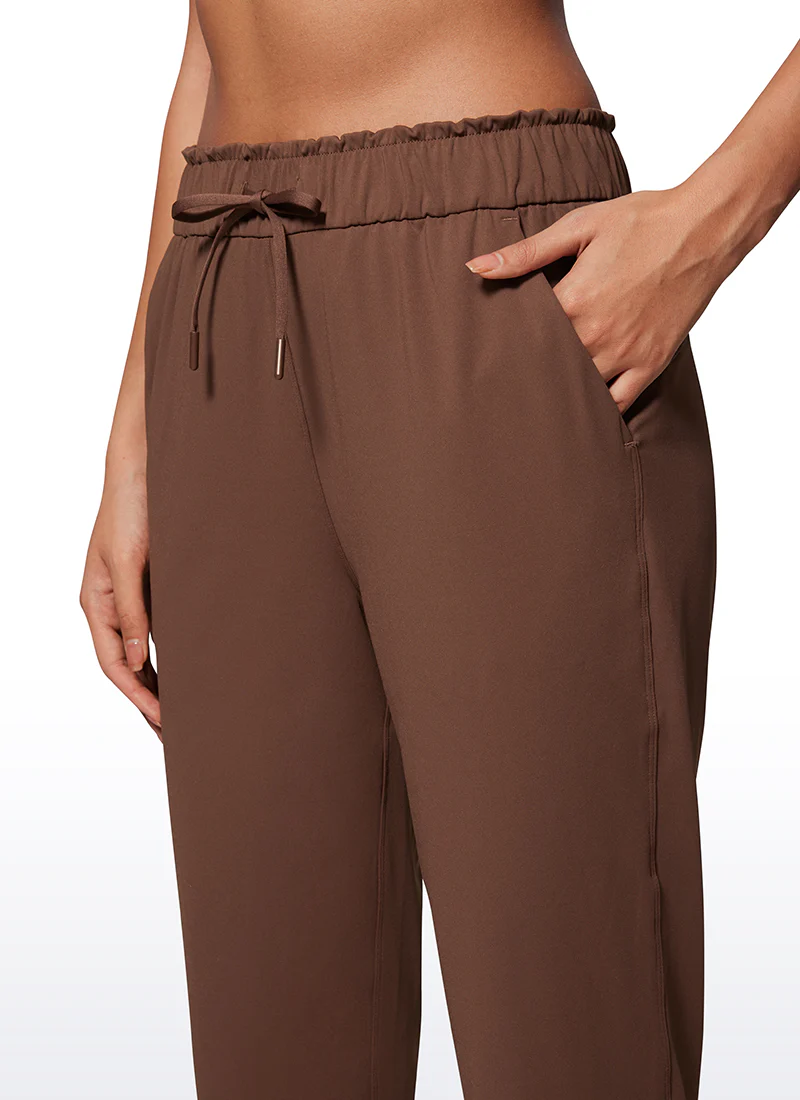 Stretch Drawstring High Waist 7/8 Pants with Pockets 27'' - Image 4
