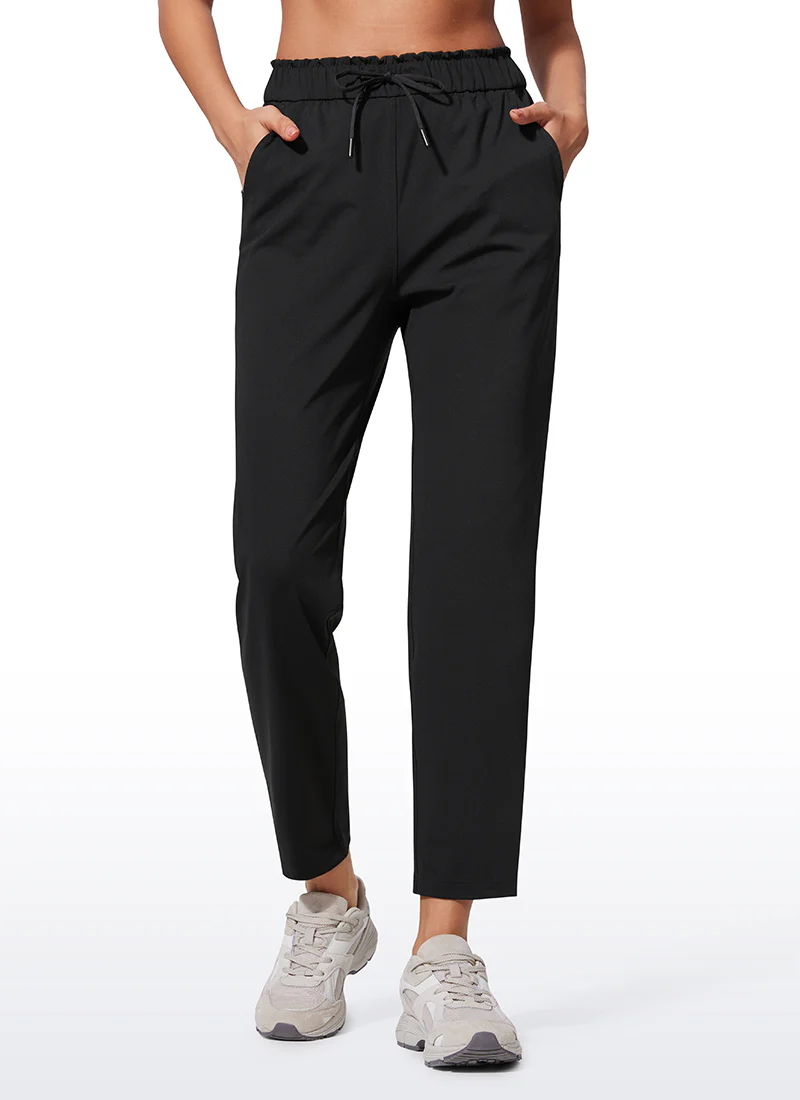 Stretch Drawstring High Waist 7/8 Pants with Pockets 27'' - Image 5