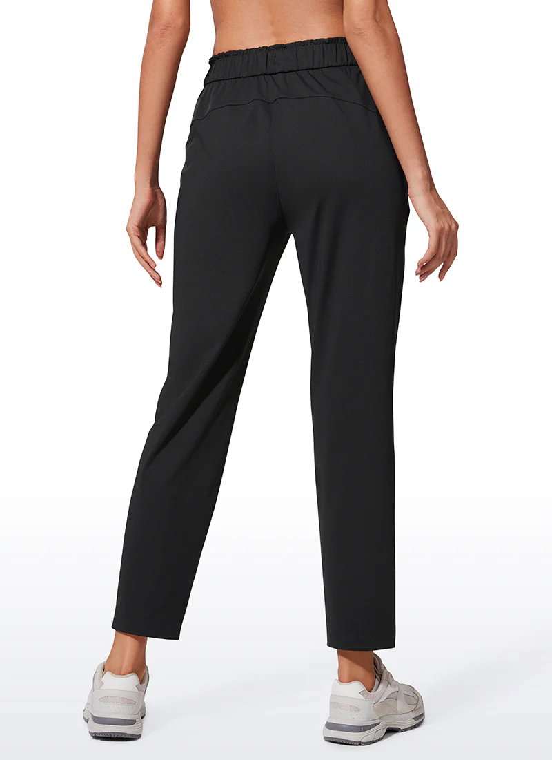 Stretch Drawstring High Waist 7/8 Pants with Pockets 27'' - Image 6