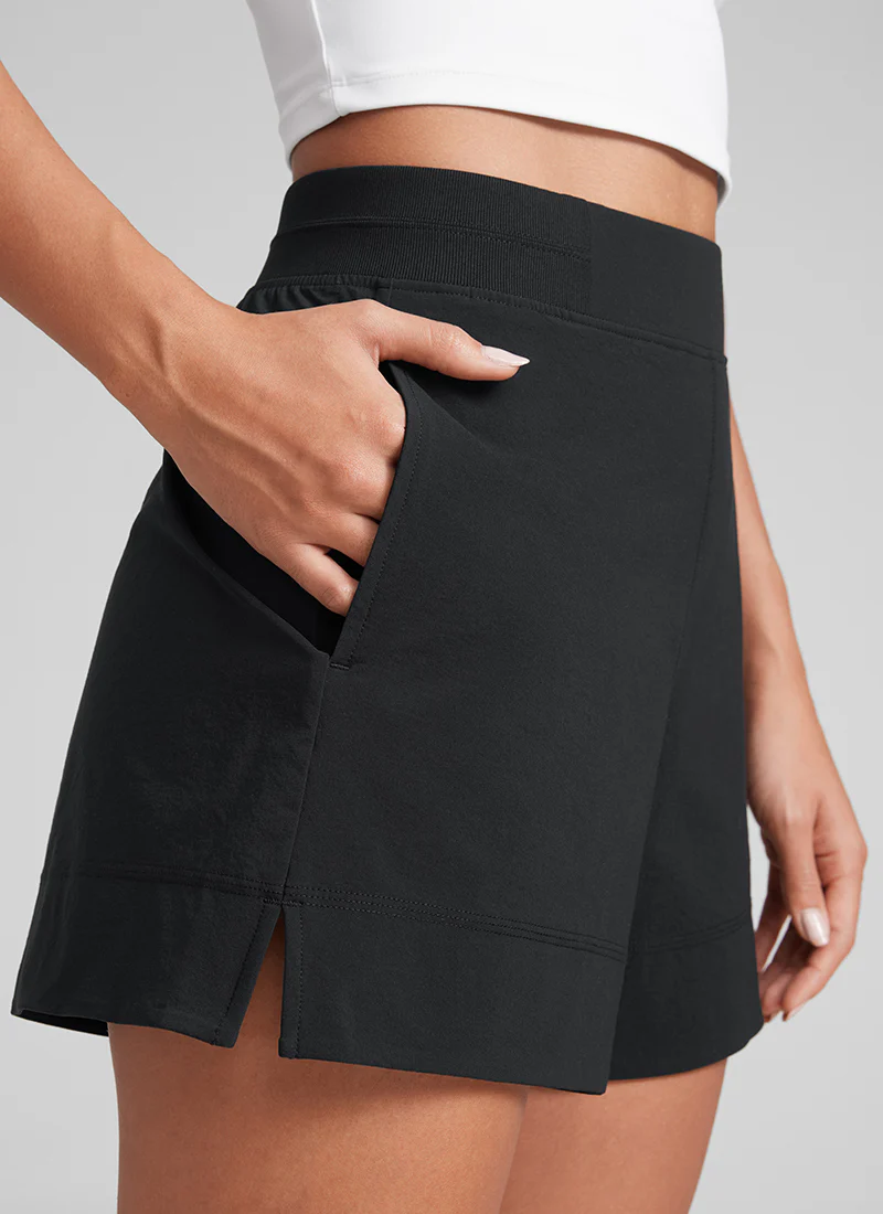 Linerless High Rise V Slit Pocket Shorts 4" - Image 11