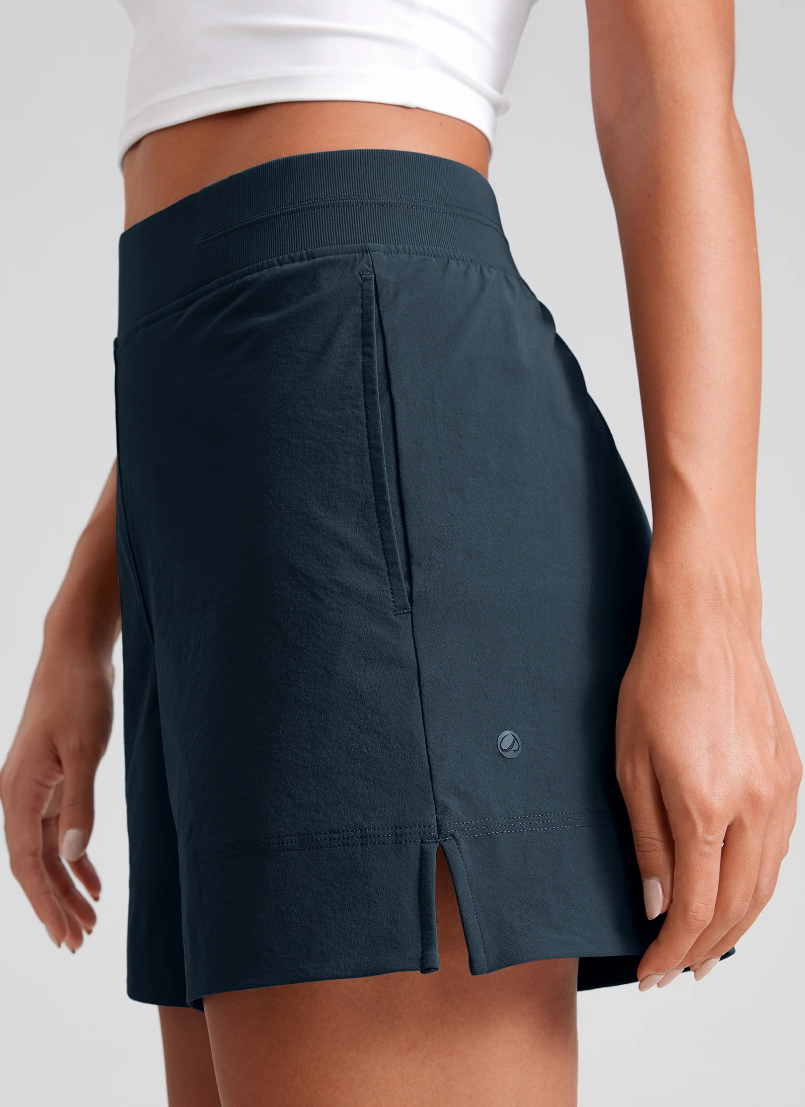 Linerless High Rise V Slit Pocket Shorts 4" - Image 23