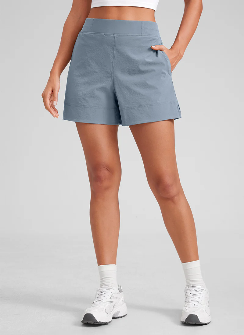 Linerless High Rise V Slit Pocket Shorts 4" - Image 25