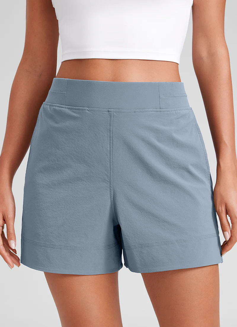 Linerless High Rise V Slit Pocket Shorts 4" - Image 27