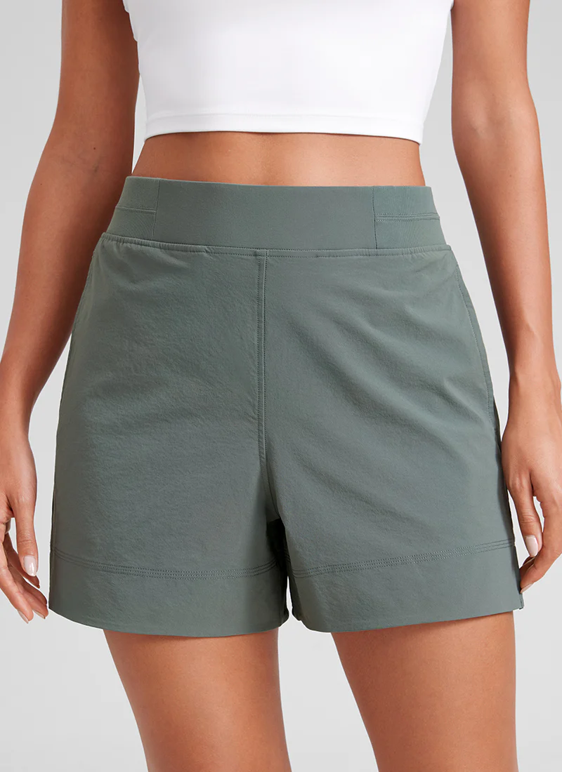 Linerless High Rise V Slit Pocket Shorts 4" - Image 3