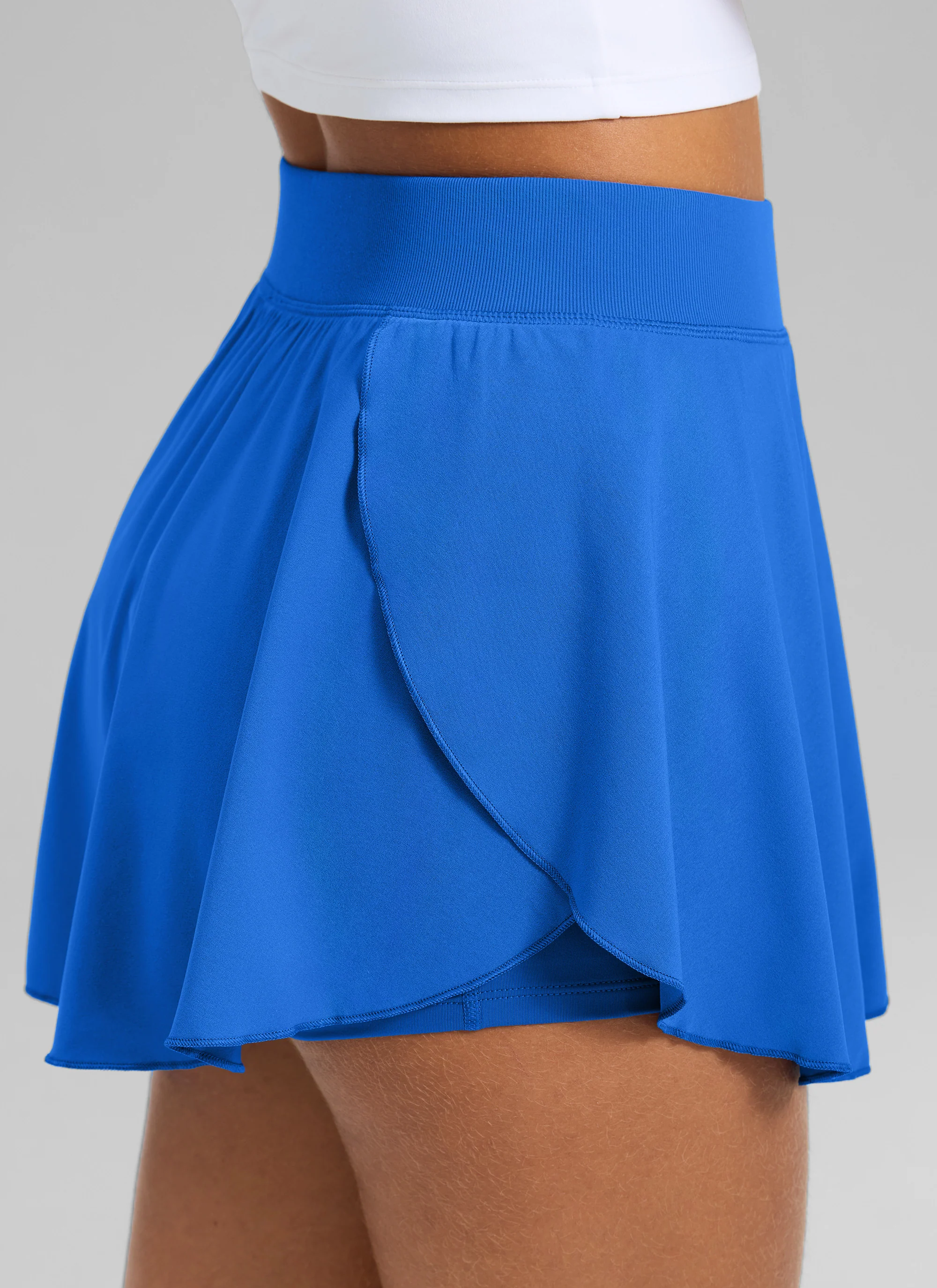 Feathery-Fit Drapey Side Slit Flowy Skirt 14'' - Image 25