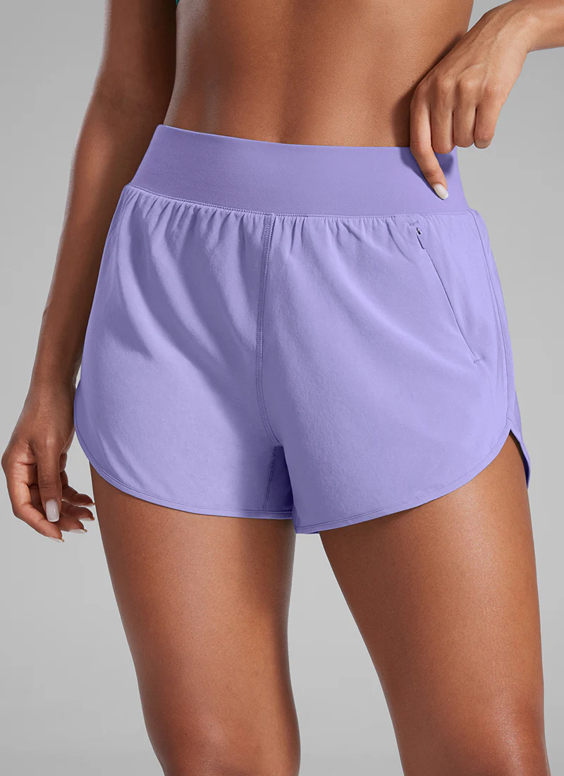Feathery-Fit Soft Zipper Pocket Dolphin Shorts 3'' - Image 26