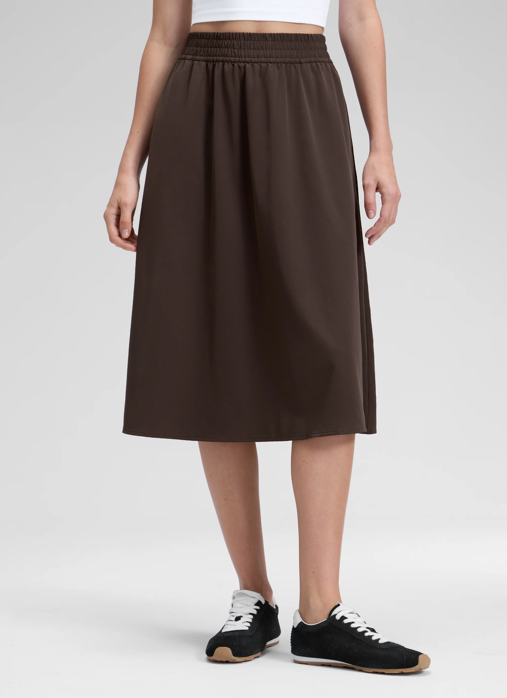 Feathery-Fit Drapey Pockets Midi Skirt - Image 15