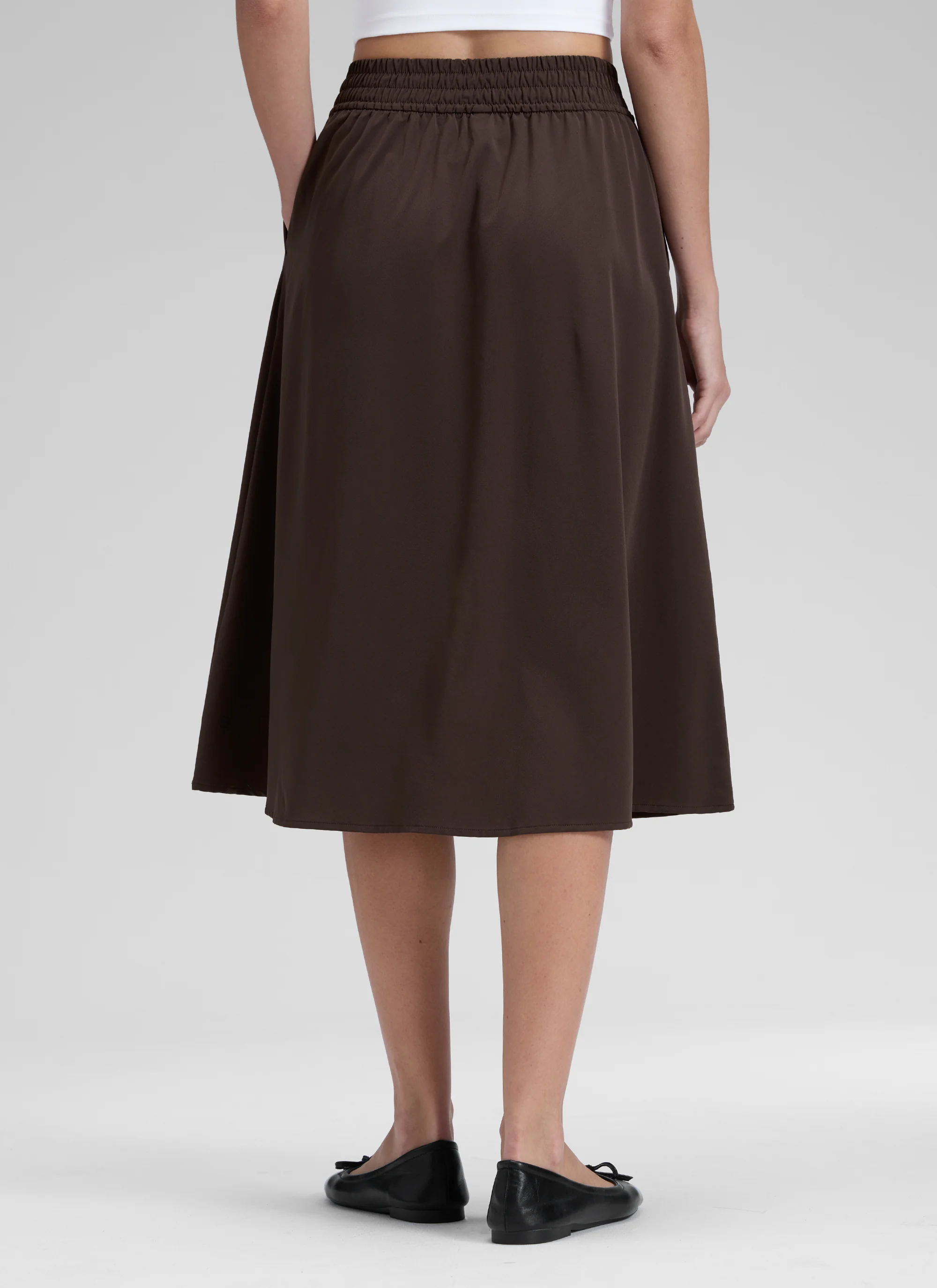 Feathery-Fit Drapey Pockets Midi Skirt - Image 16