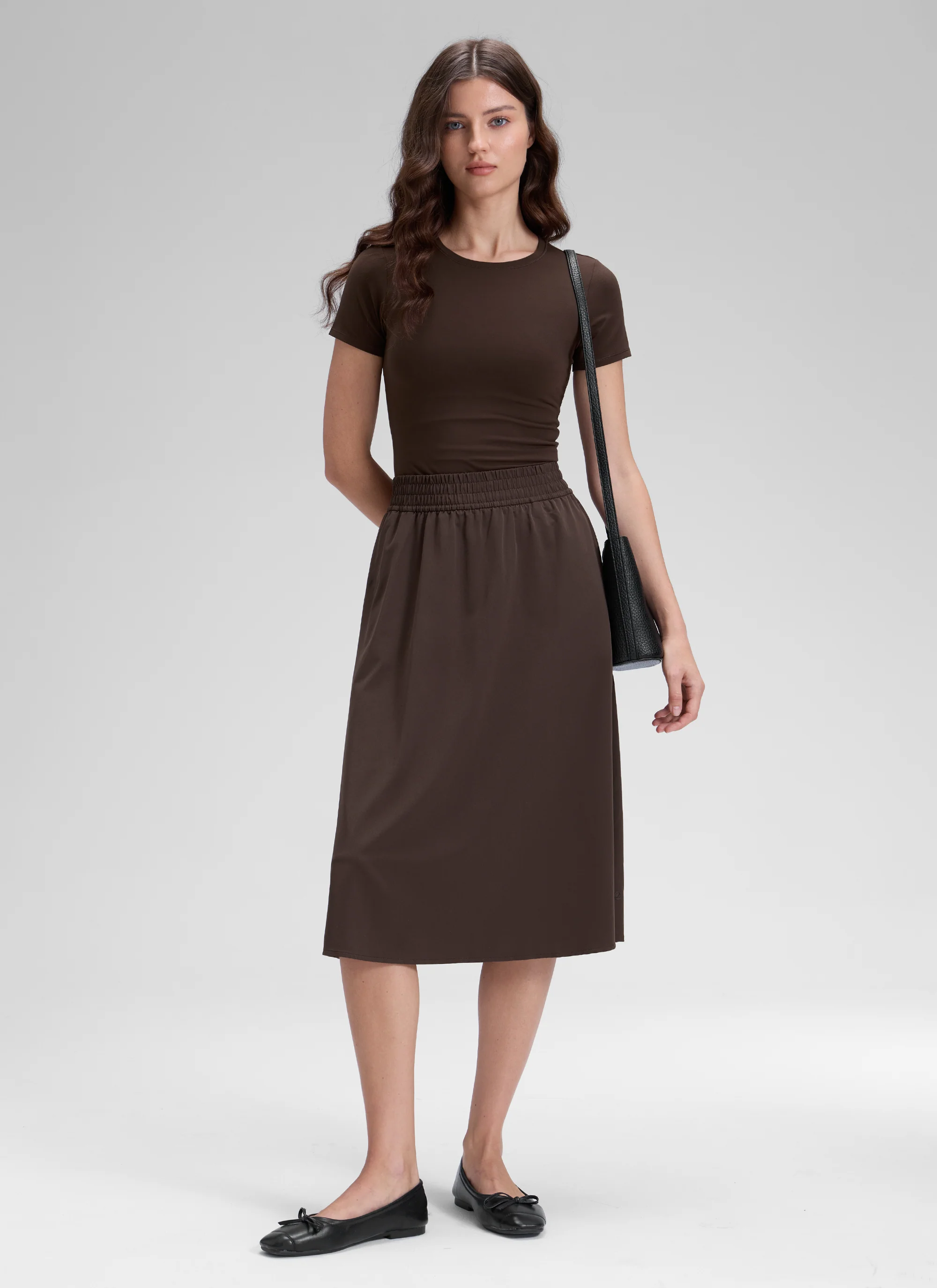 Feathery-Fit Drapey Pockets Midi Skirt - Image 17