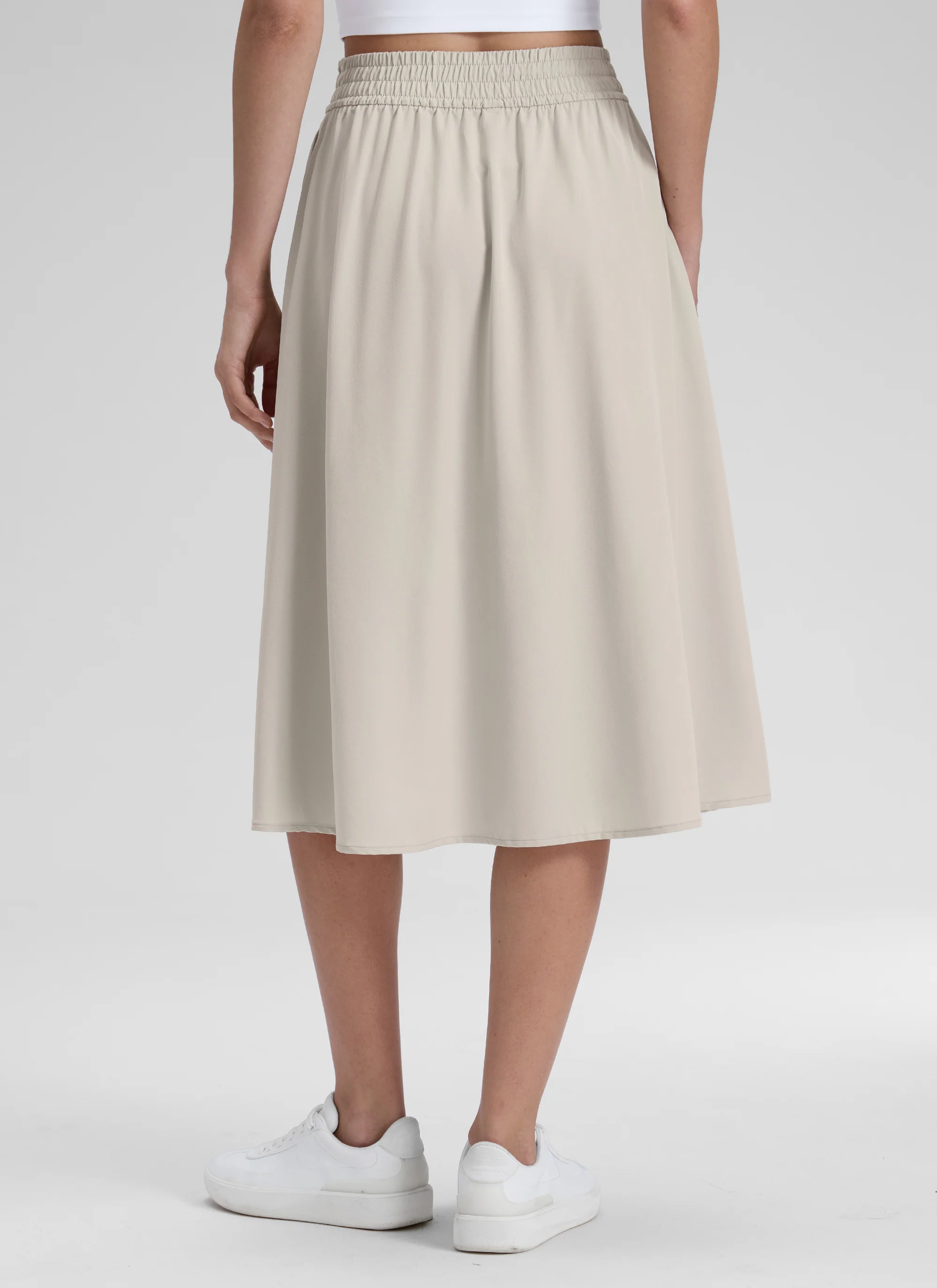 Feathery-Fit Drapey Pockets Midi Skirt - Image 20