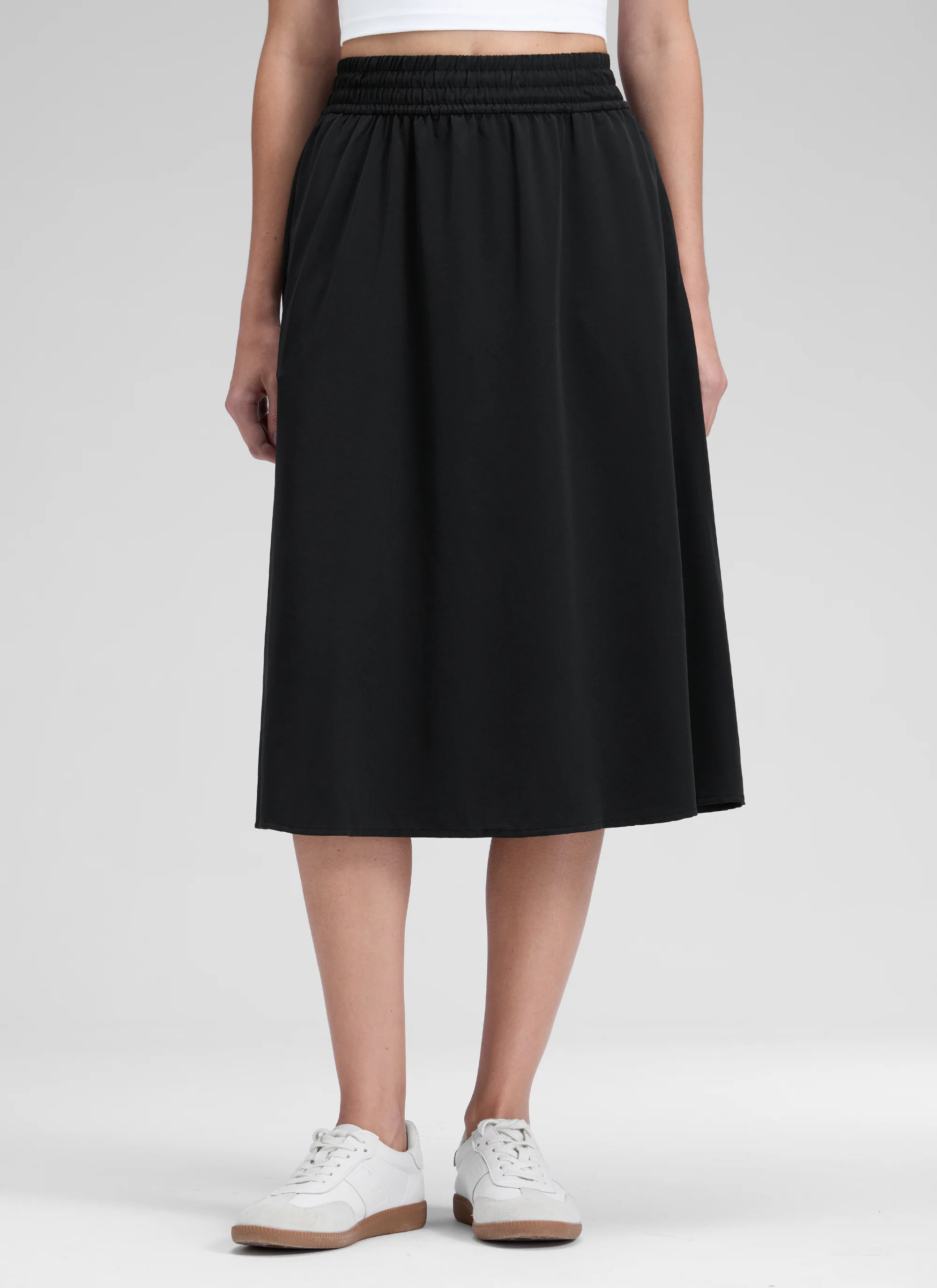 Feathery-Fit Drapey Pockets Midi Skirt - Image 6