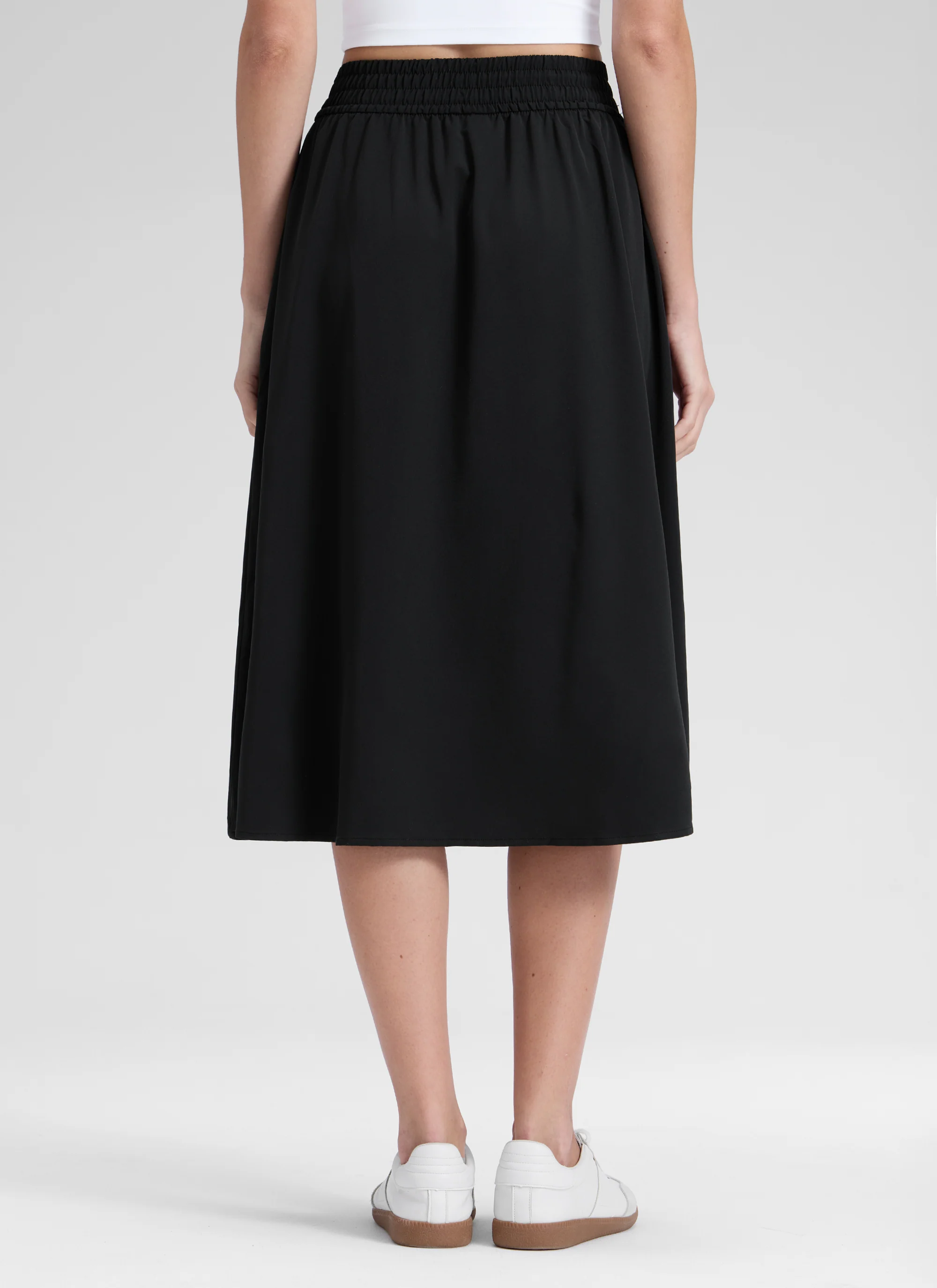 Feathery-Fit Drapey Pockets Midi Skirt - Image 7