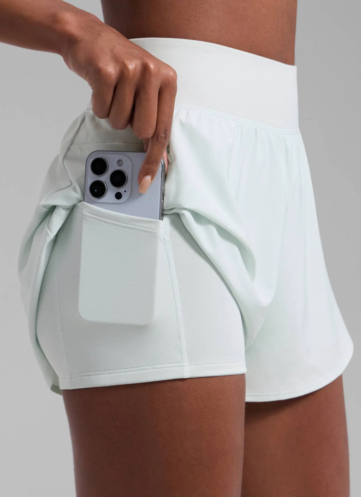 Feathery-Fit Soft 2 in 1 Zip Pocket Shorts 3" - Image 50