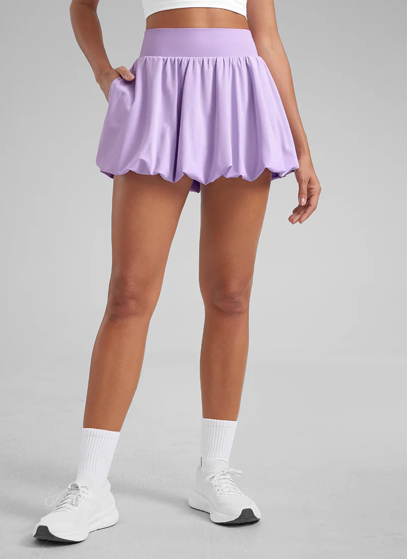 Feathery-Fit Soft Bubble Hem Balloon Ruffle Skort - Image 19