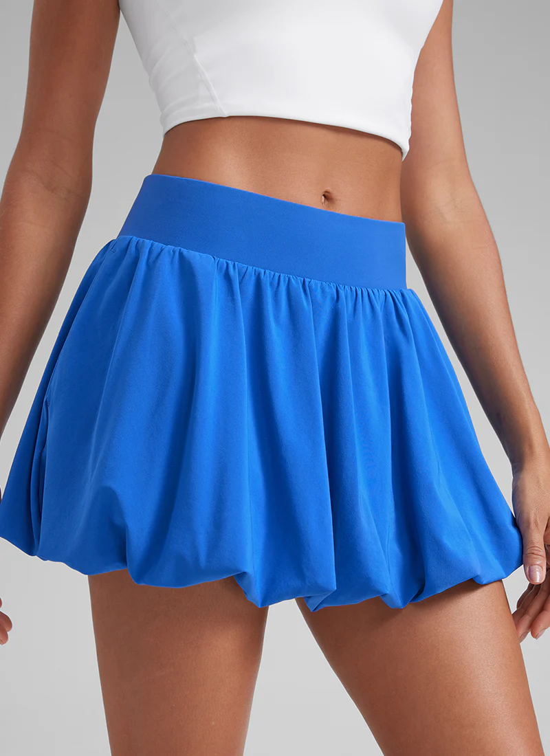 Feathery-Fit Soft Bubble Hem Balloon Ruffle Skort - Image 27