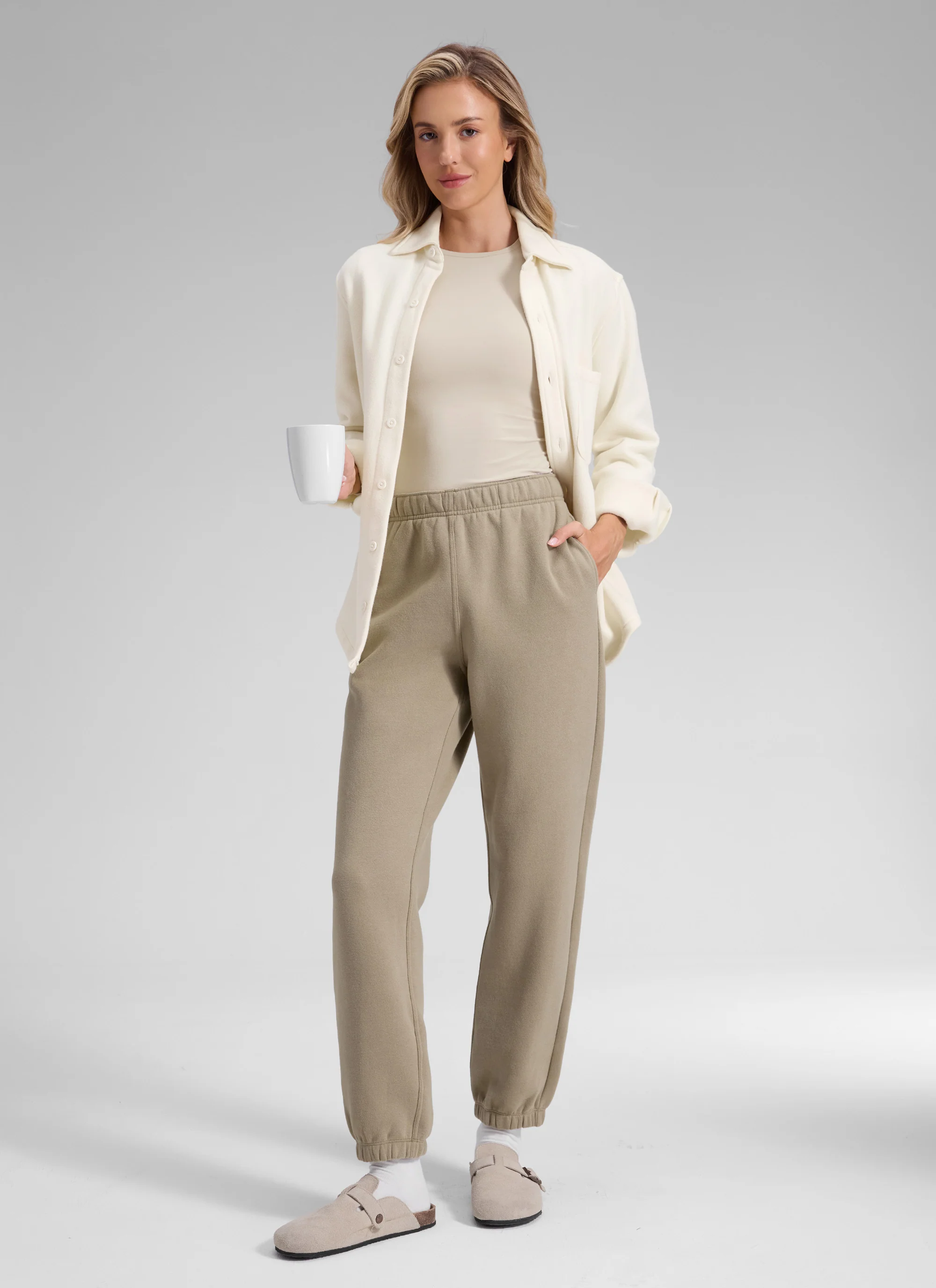 Fleece Lined High Rise Jogger Sweatpant 28'' - Image 3