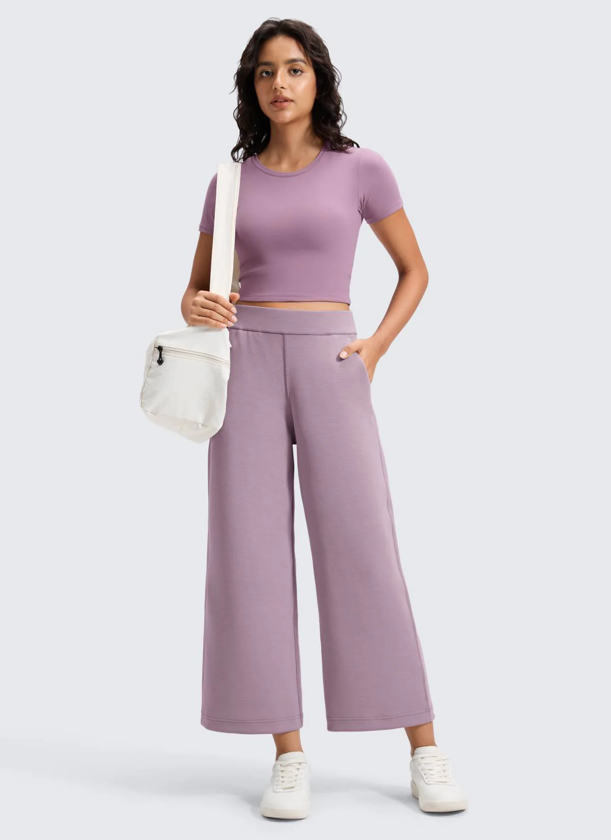 SoftAura Wide Leg Cropped Sweatpant 25" - Image 13