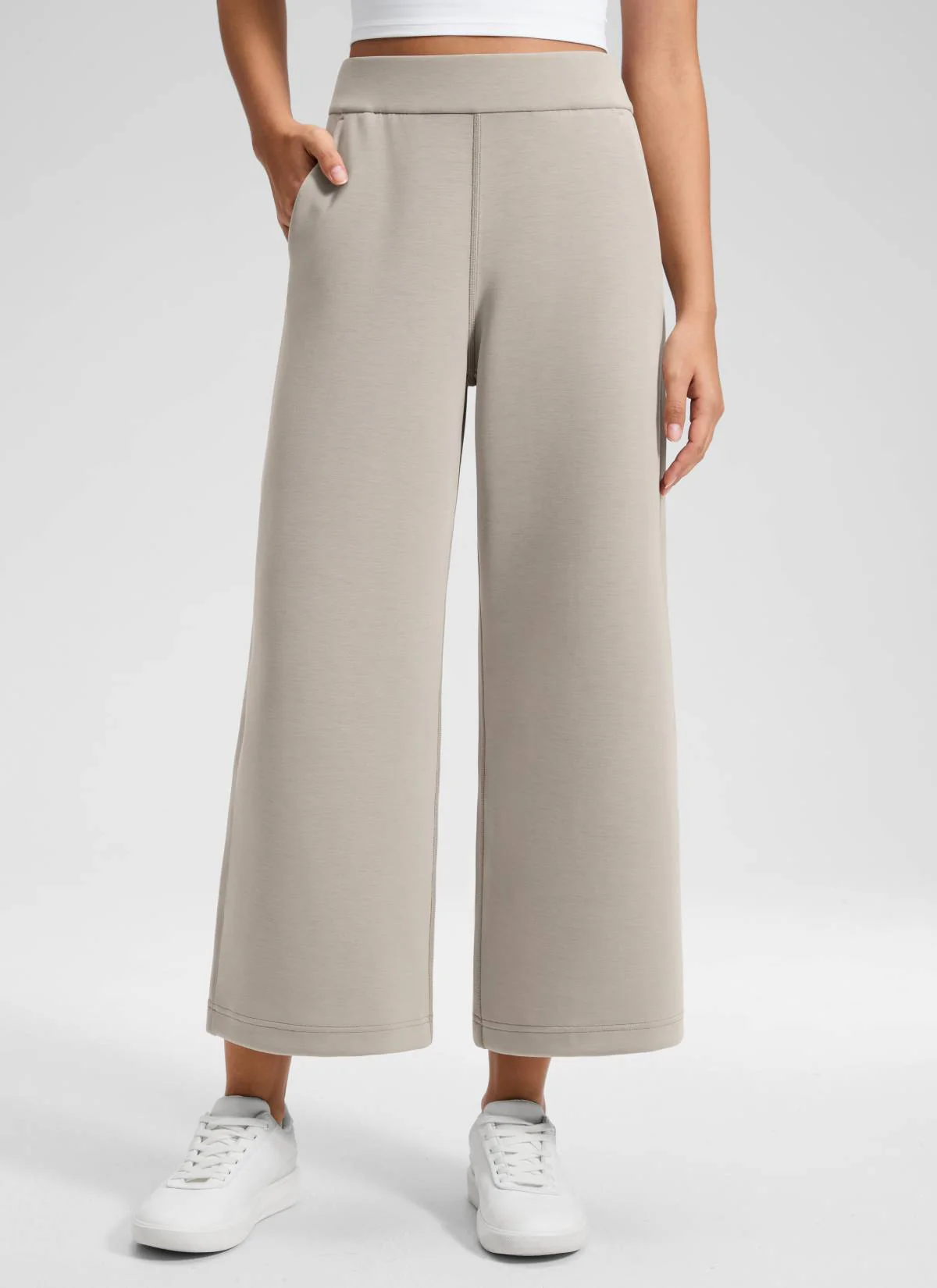 SoftAura Wide Leg Cropped Sweatpant 25" - Image 25