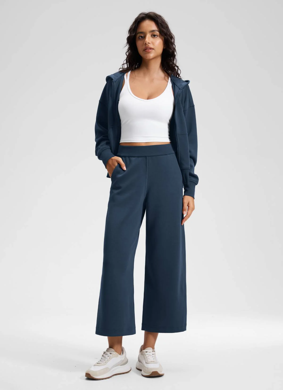 SoftAura Wide Leg Cropped Sweatpant 25" - Image 3