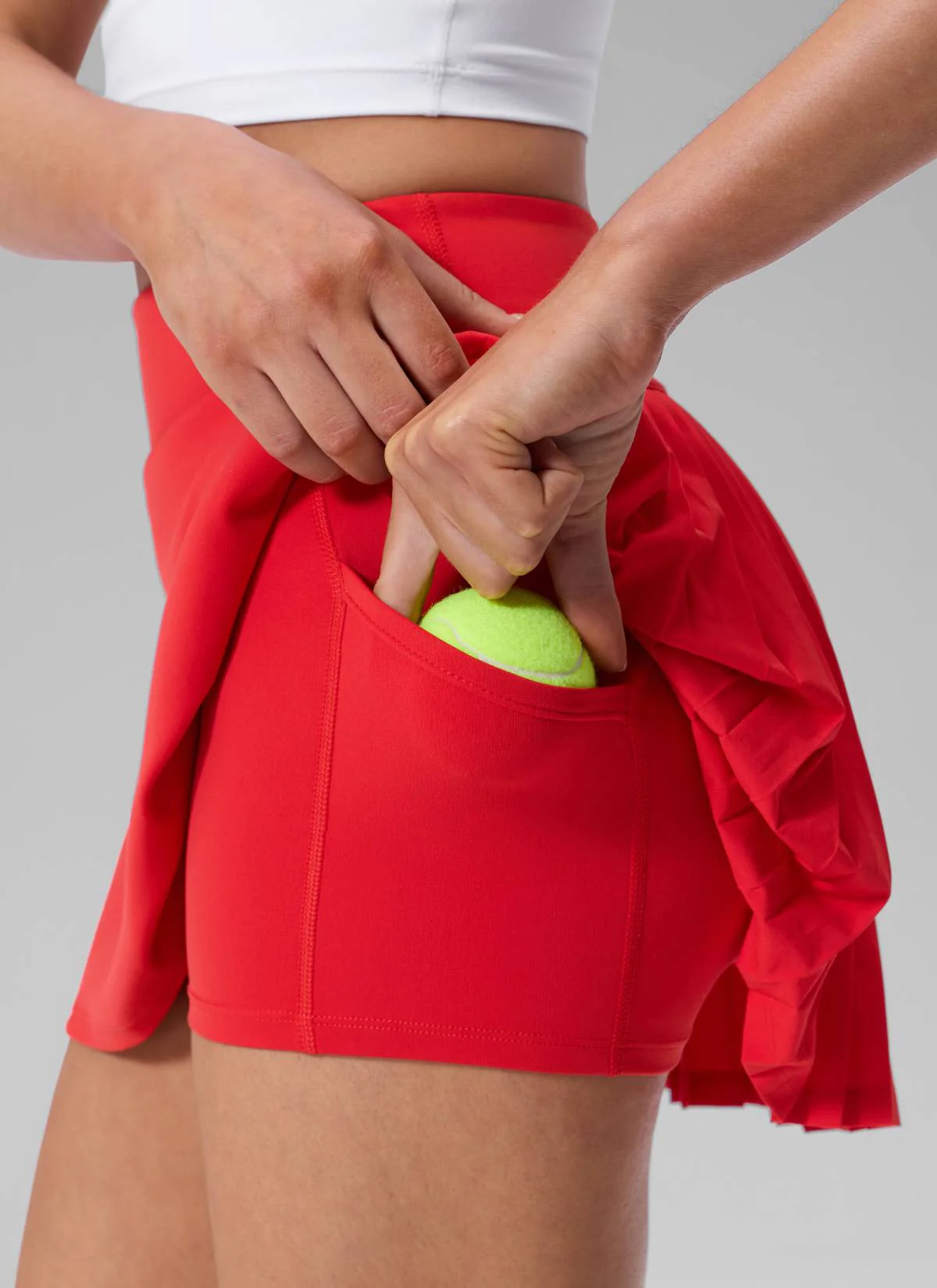 Dual-fabric Pleated Back Mini Tennis Skirt - Image 33