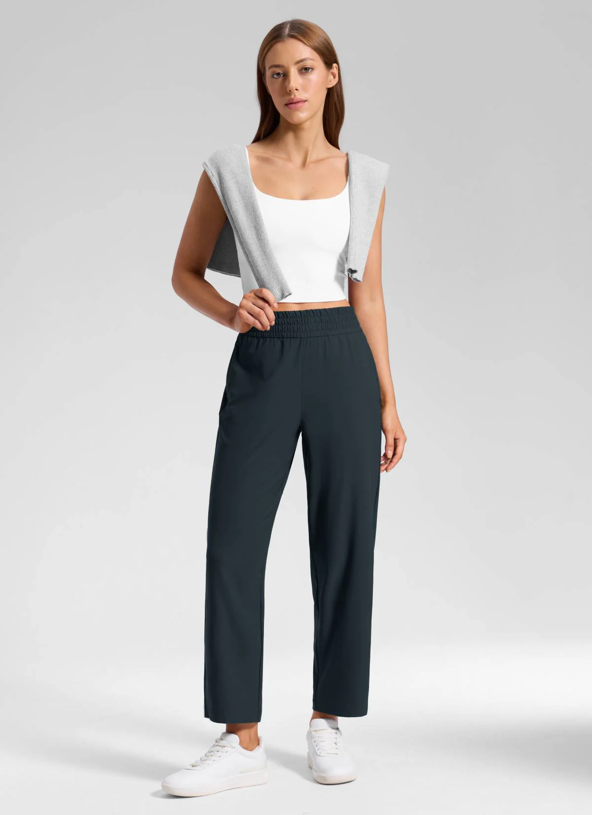 Feathery-Fit Drapey Tapered Ankle Pant 27" - Image 14