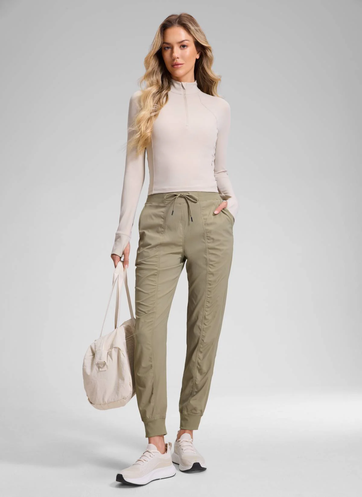 Striped Ruched Pocket Jogger 28'' - Image 42
