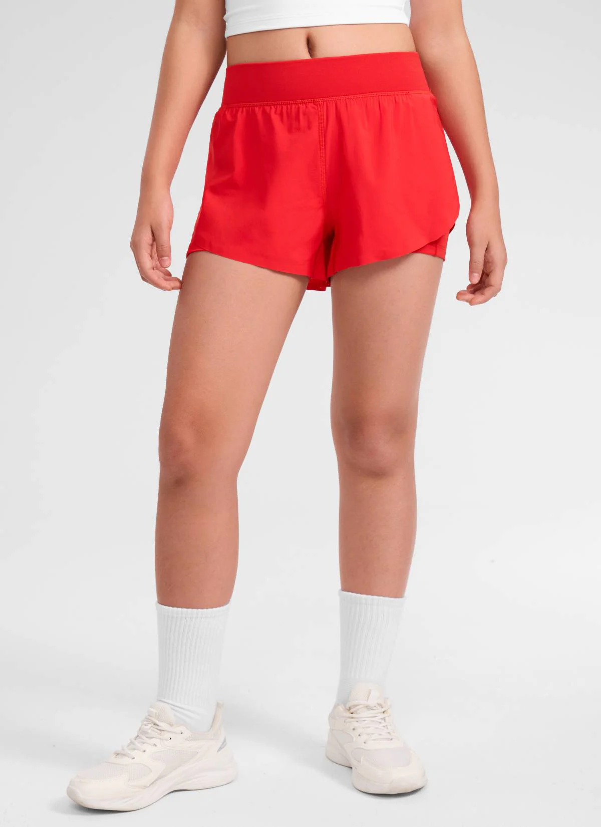 Feathery-Fit Soft Girls 2 in 1 High Rise Dolphin Lined Shorts 2.5'' - Image 35