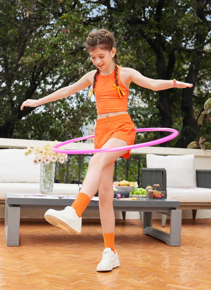 Feathery-Fit Soft Girls Mesh Liner Shorts with Zip Pockets - Image 19