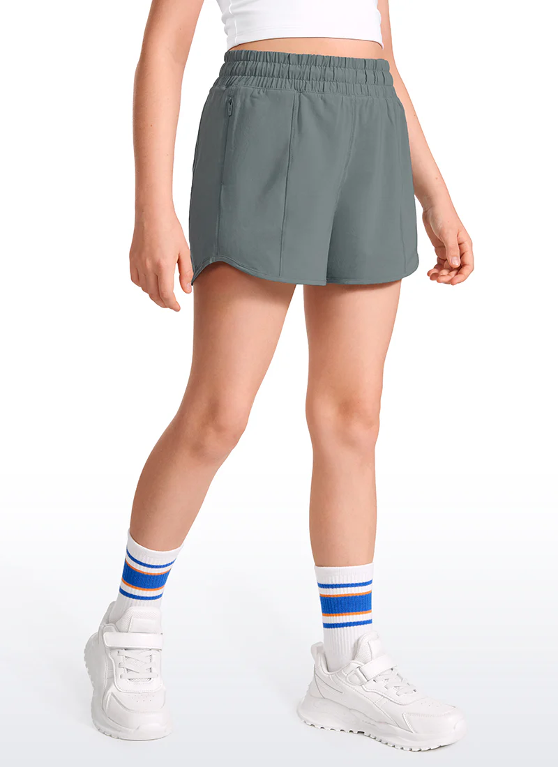 Feathery-Fit Soft Girls Mesh Liner Shorts with Zip Pockets - Image 5