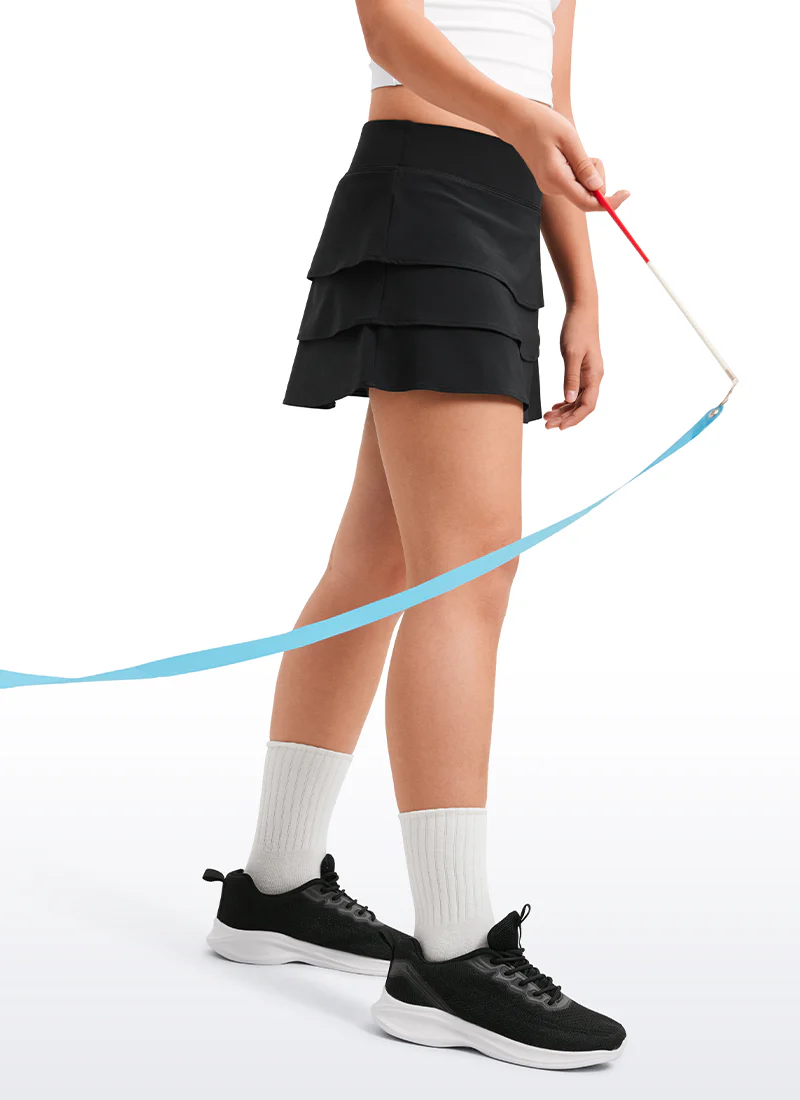 Feathery-Fit Soft Girls Athletic Ruffle Skirts with Shorts - Image 7