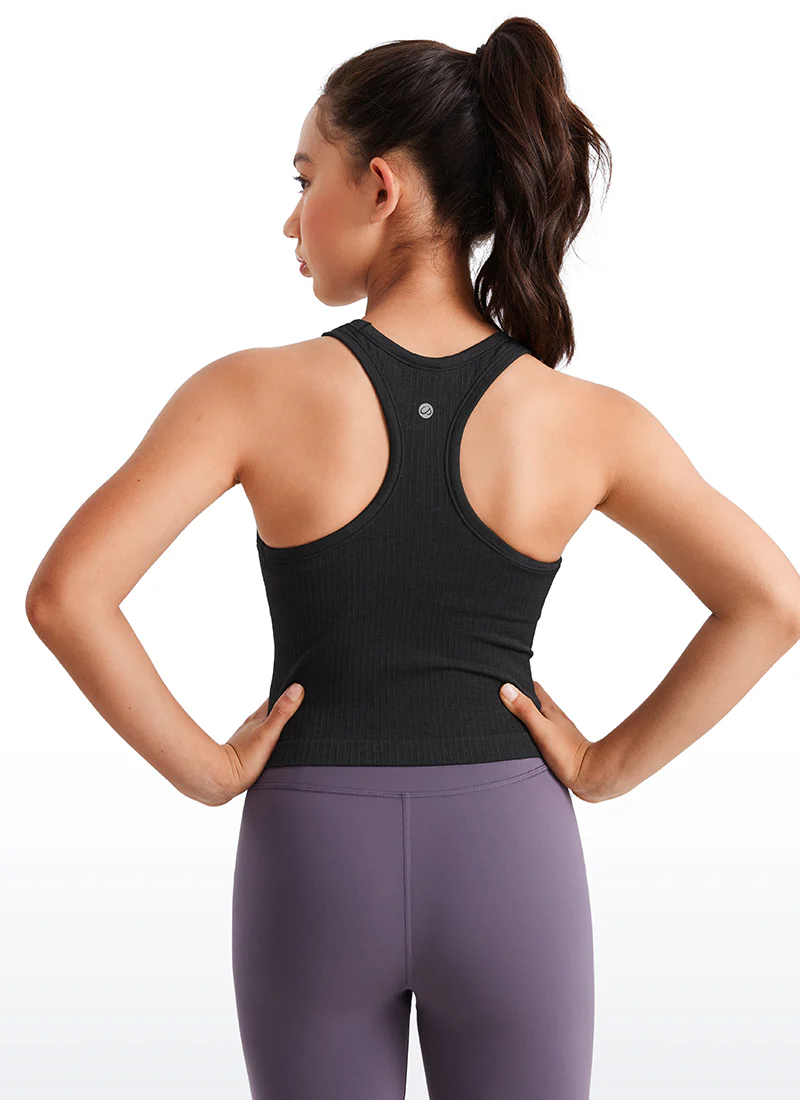 Girls Seamless Ribbed Scoop Neck Tank Racerback - Image 12