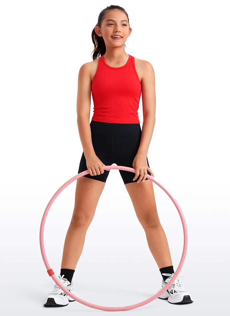 Girls Seamless Ribbed Scoop Neck Tank Racerback - Image 8
