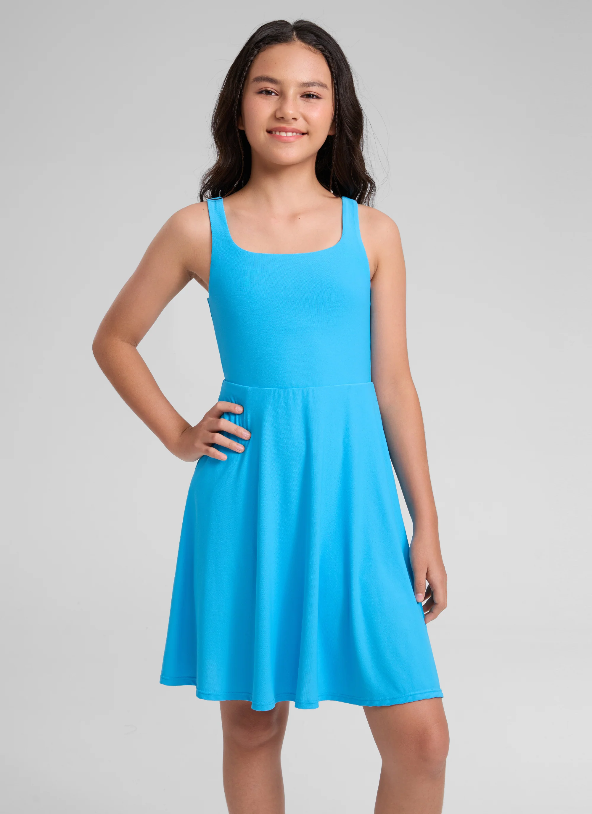 Girls Cloudweight Double Lined Pocket Midi Dress - Image 11