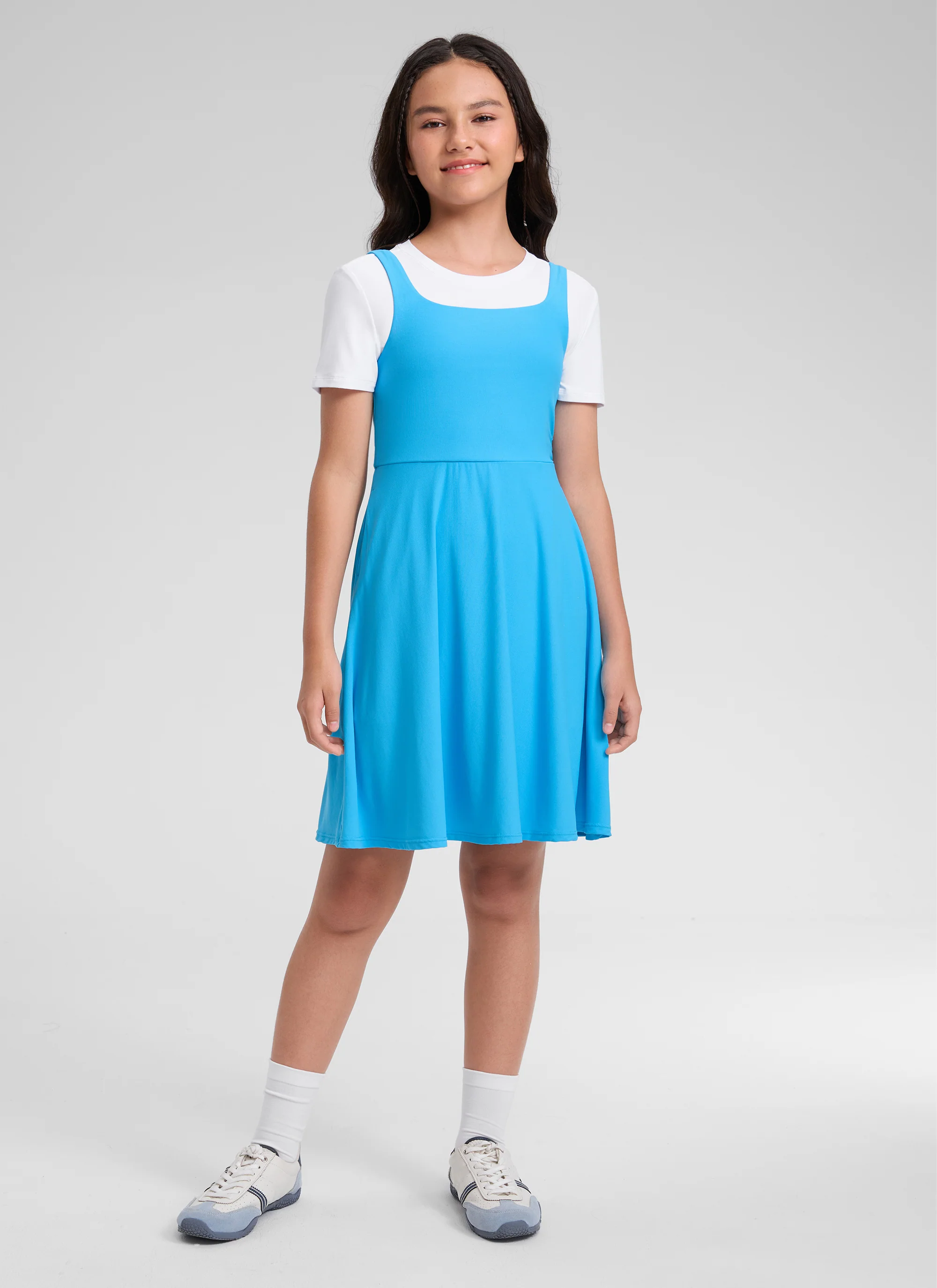 Girls Cloudweight Double Lined Pocket Midi Dress - Image 15