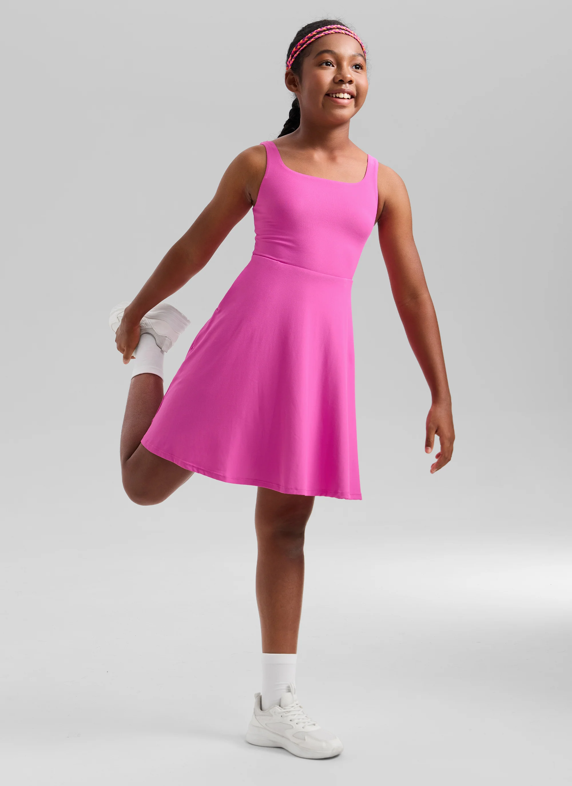 Girls Cloudweight Double Lined Pocket Midi Dress - Image 9