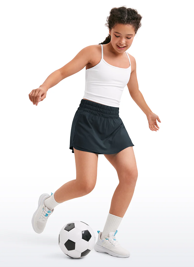 Feathery-Fit Soft Girls High Waisted 2 in 1 Flowy Shorts 2.5'' with Zip Pocket - Image 26