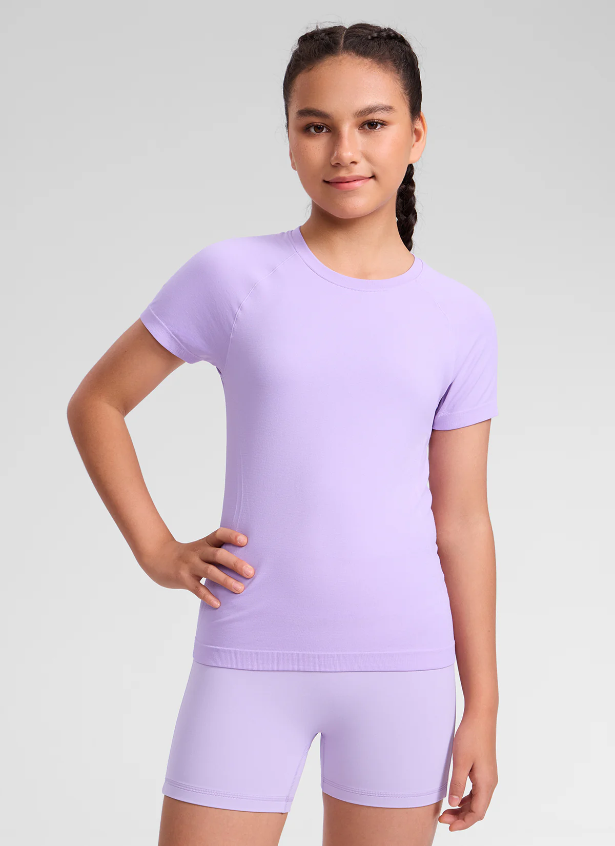 Girls Seamless Hip Length Short Sleeve - Image 5