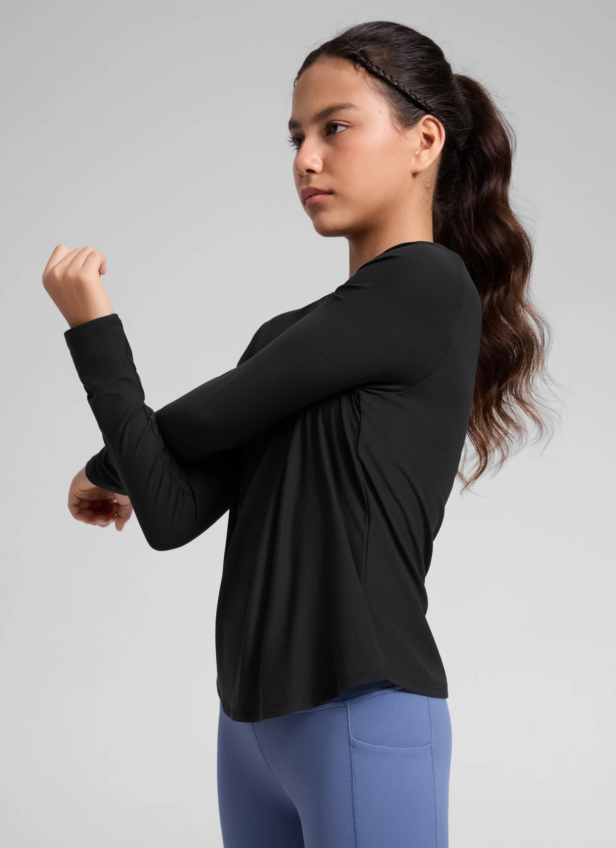 Girls Cloudweight Side Slit Long Sleeve - Image 4