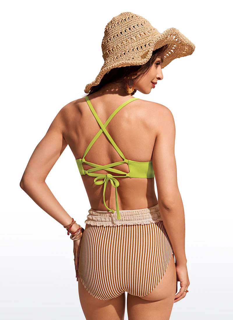 Sunshine Lace Up Strappy Bikini Top - Image 5