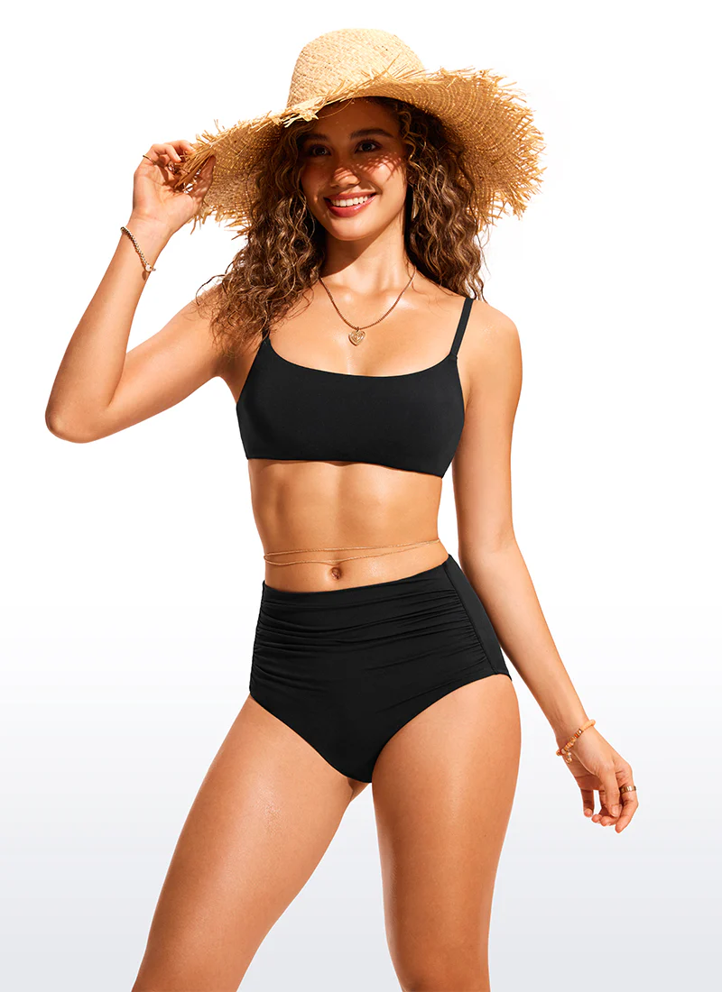 Scoop Neck Adjustable Strap Bikini Top - Image 5