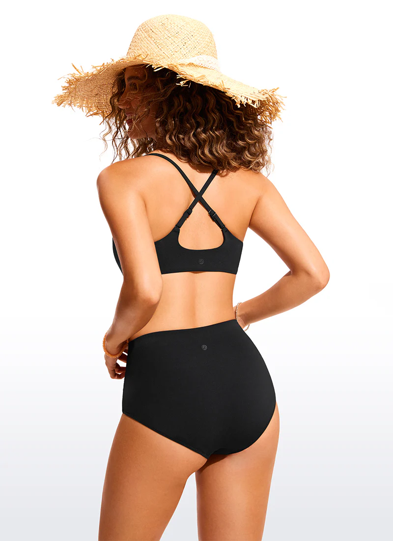 Scoop Neck Adjustable Strap Bikini Top - Image 6