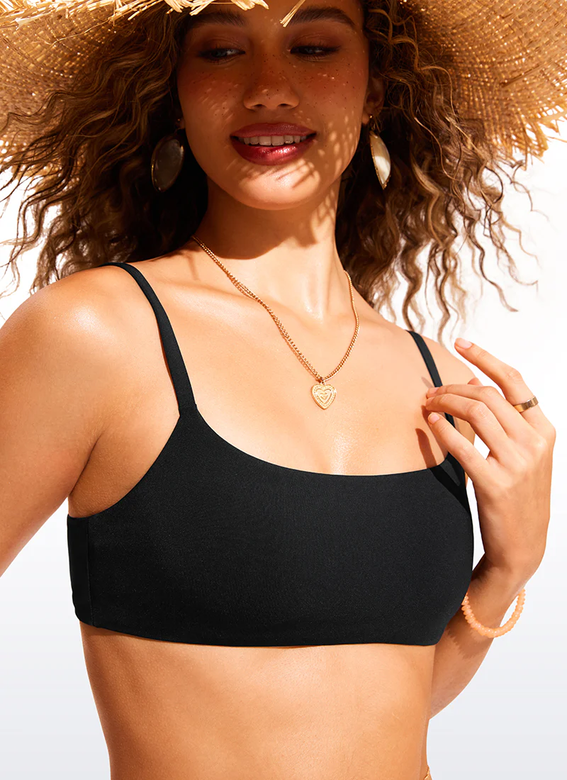 Scoop Neck Adjustable Strap Bikini Top - Image 7
