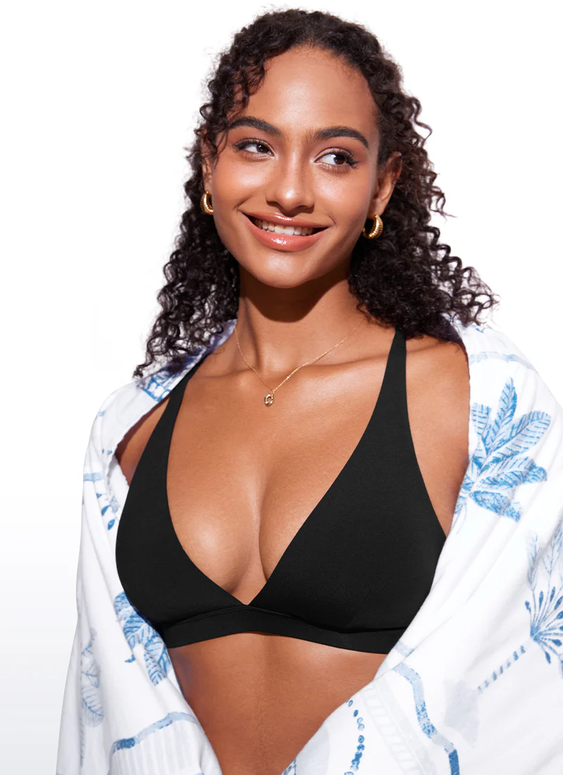 Sunshine Criss Cross Back V Neck Bikini Top - Image 10