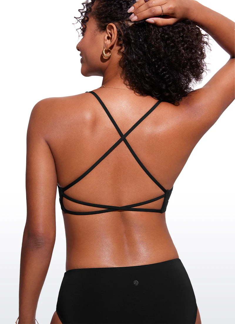 Sunshine Criss Cross Back V Neck Bikini Top - Image 11