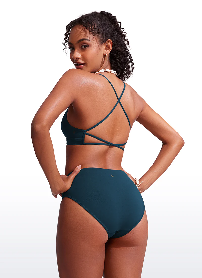 Sunshine Criss Cross Back V Neck Bikini Top - Image 14