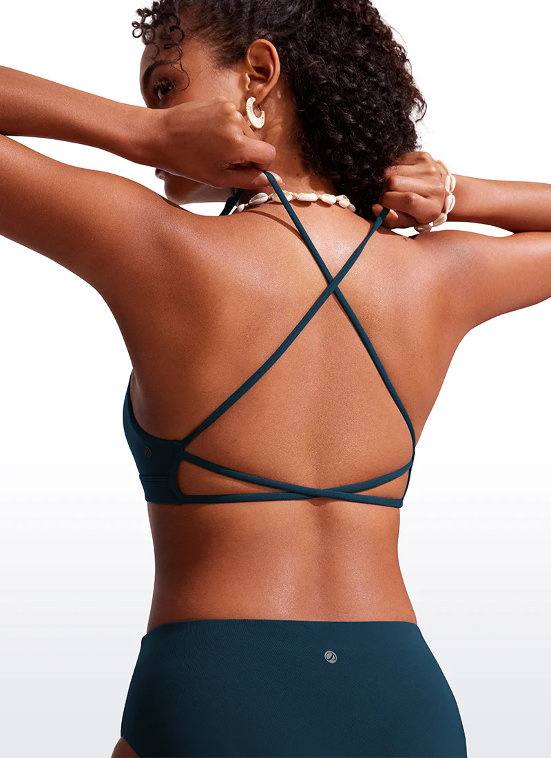 Sunshine Criss Cross Back V Neck Bikini Top - Image 15